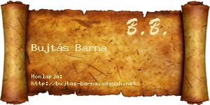 Bujtás Barna névjegykártya