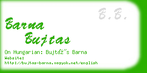 barna bujtas business card